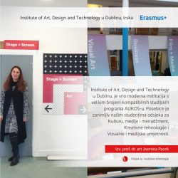 izv. prof. dr. art. Jasmina Pacek – Erasmus+ na Institute of Art, Design and Technology Dublin, Irska