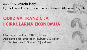 Popularizacija znanosti: doc.dr.sc. Mirela Holy – Održiva tranzicija i cirkularna ekonomija