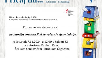 Promocija romana Kad se večernje sjene izdulje Paule Rem u sklopu MHK 2024