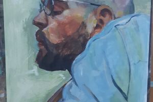 Ivan Nikolić, Autoportret, Osijek 2020., Akril na medijapanu,
50 x 70 cm Ivan Nikolić, Autoportret, Osijek 2020., Akril na medijapanu, 50 x 70 cm