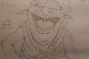 Ivan Nikolić, Studija goblina, Osijek 2020., Olovka, Detalj iz bilježnice, 21.0 x 29.7 cm Ivan Nikolić, Studija goblina, Osijek 2020., Olovka, Detalj iz bilježnice, 21.0 x 29.7 cm